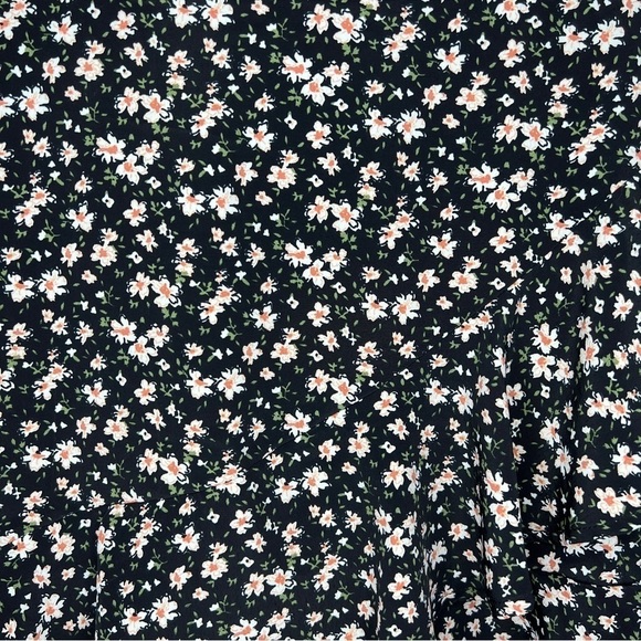 XS Originality Black Floral Ruffle Skirt Mini A Line Peasant Colorful - Picture 2 of 6